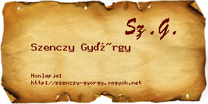 Szenczy György névjegykártya
