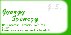 gyorgy szenczy business card